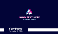 Glitch Tech Letter A  Business Card Design