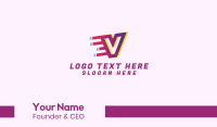Speedy Letter V Motion Business Card Design