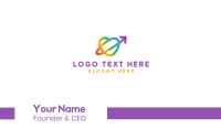 Rainbow Arrow Loop Business Card Design