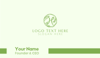 Green Herbal Letter H Business Card