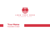 Red Shield Letter Business Card Design