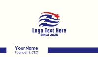 Patriotic Flag Banner Business Card