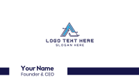 Blue Tech Letter A Business Card Design
