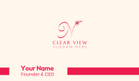 Pink Flower Letter N Business Card Design