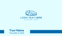 Blue Sedan Car Business Card