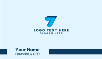 Blue Triple Number 7  Business Card Design