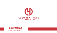 Red Circle Number 4 Business Card