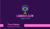 Neon Cocktail Headphones Business Card Image Preview