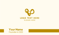 Gold Cursive Letter V Business Card