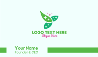Shining Organic Leaves Business Card