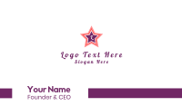 Pink Star Lettermark Business Card
