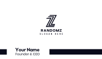 Black Modern Z  Business Card Image Preview