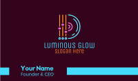 Neon Equalizer & Vynil Business Card Image Preview