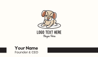 Cute Monoline Puppy Business Card