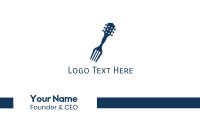 Guitar Fork Food Music Restaurant Business Card