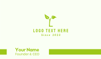 Green Plant Letter L Business Card Design