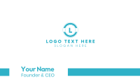Blue Modern Lettermark  Badge Business Card Design