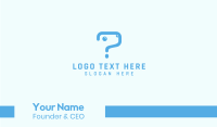 Cute Blue Question Mark Business Card