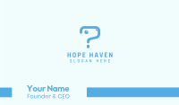 Cute Blue Question Mark Business Card