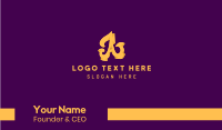 Golden Elegant Letter A Business Card Design