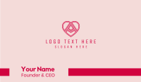 Heart Outline Letter A  Business Card