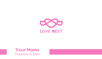 Pink Flying Heart Wings Business Card Image Preview