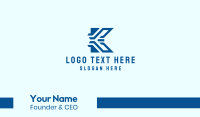 Blue Tech Letter K Business Card