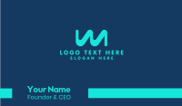 Wavy Modern Letter W Business Card Design