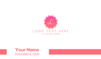 Pink B Gradient Stamp Business Card