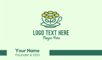 Sunflower Tea Cup Business Card