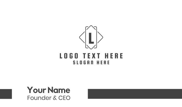 Simple Square Letter Business Card Design