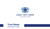Blue Captain Lettermark Emblem Business Card Design
