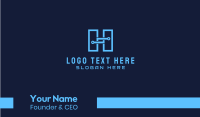 Blue Tech Circuit Letter H Business Card Design