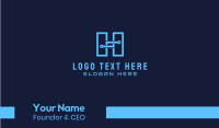 Blue Tech Circuit Letter H Business Card