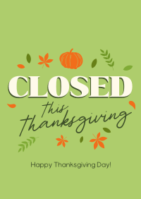 Closed for Thanksgiving Poster