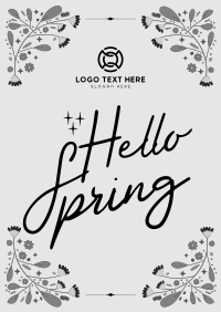 Floral Hello Spring Poster