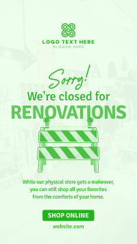 Closed for Renovations Instagram Story