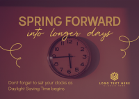 Daylight Saving Begins Postcard