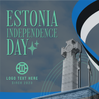 Minimal Estonia Day Linkedin Post Design