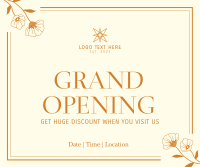 Grand Opening Elegant Floral Facebook Post