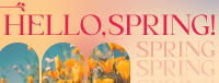 Retro Welcome Spring Facebook Cover