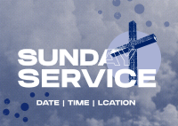 Textured Sunday Service Postcard