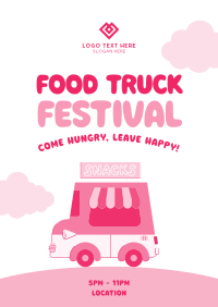 Cute Food Truck  Poster Design