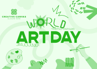 Quirky World Art Day Postcard Image Preview