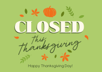 Closed for Thanksgiving Postcard