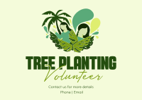 Minimalist Planting Volunteer Postcard