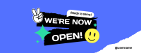We're Open Stickers Facebook Cover Image Preview