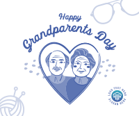 Heart Grandparents Greeting  Facebook Post