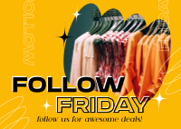 Awesome Follow Us Friday Postcard