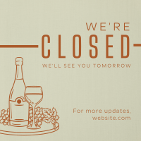 Minimalist Closed Restaurant Instagram Post